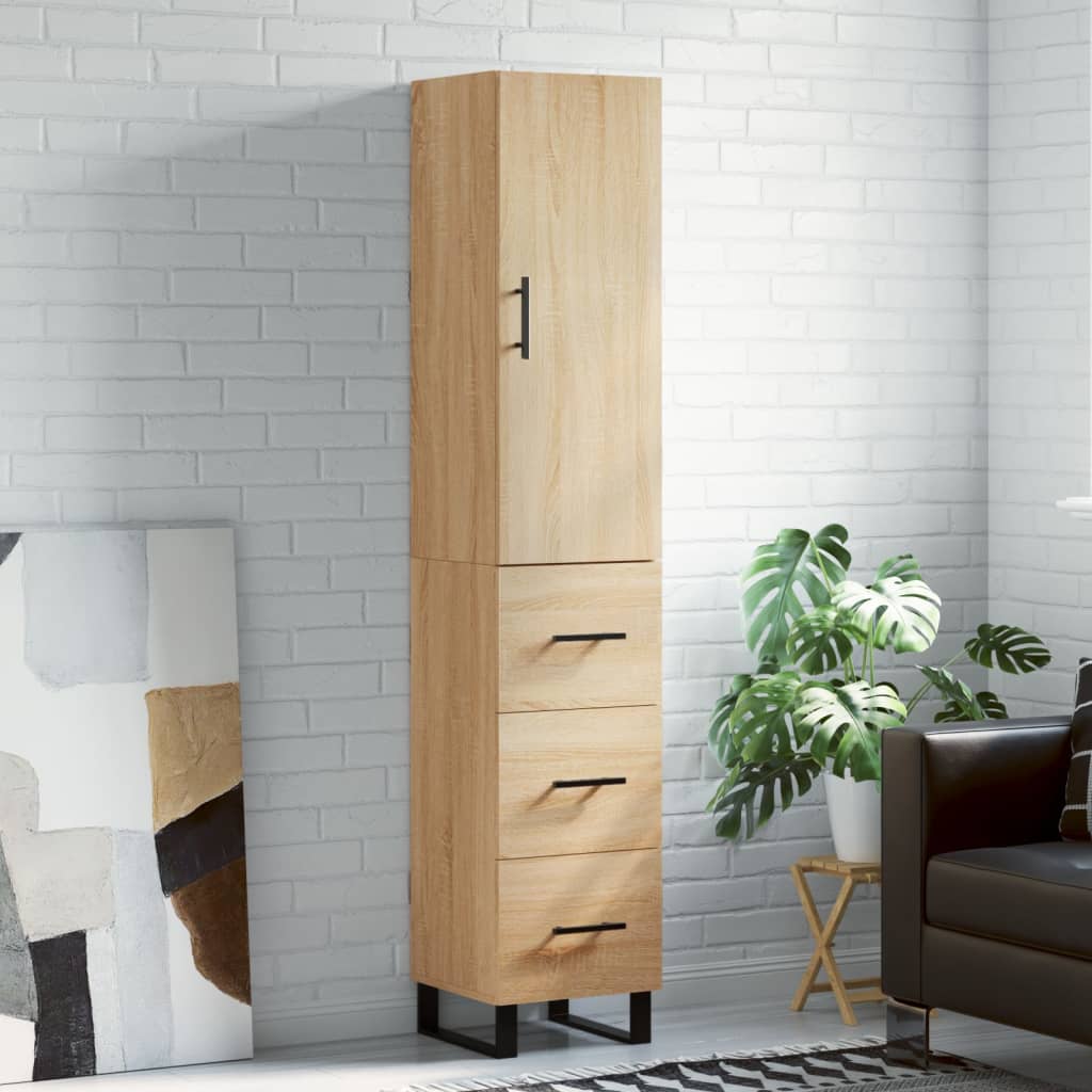 Buffet haut Chêne sonoma 34,5x34x180 cm Bois d'ingénierie - XIOS