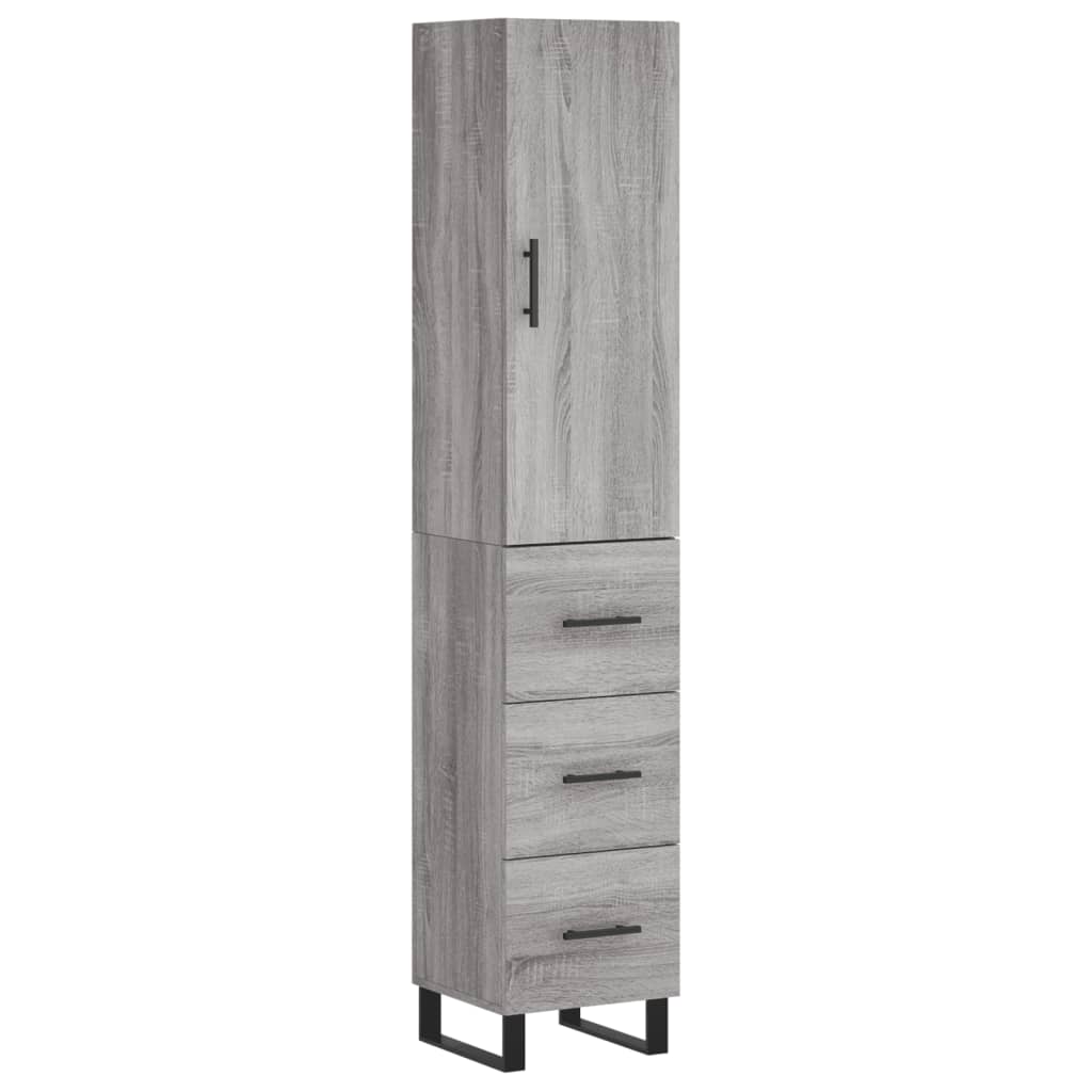 Buffet haut Sonoma gris 34,5x34x180 cm Bois d'ingénierie - XIOS