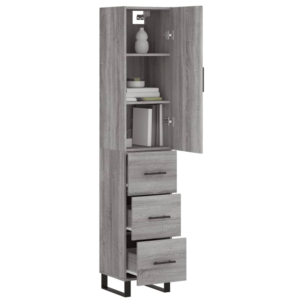Buffet haut Sonoma gris 34,5x34x180 cm Bois d'ingénierie - XIOS