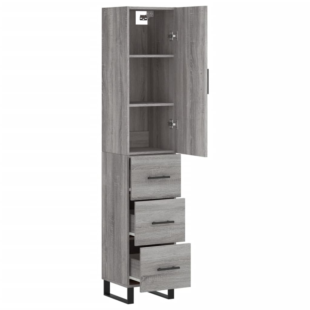 Buffet haut Sonoma gris 34,5x34x180 cm Bois d'ingénierie - XIOS