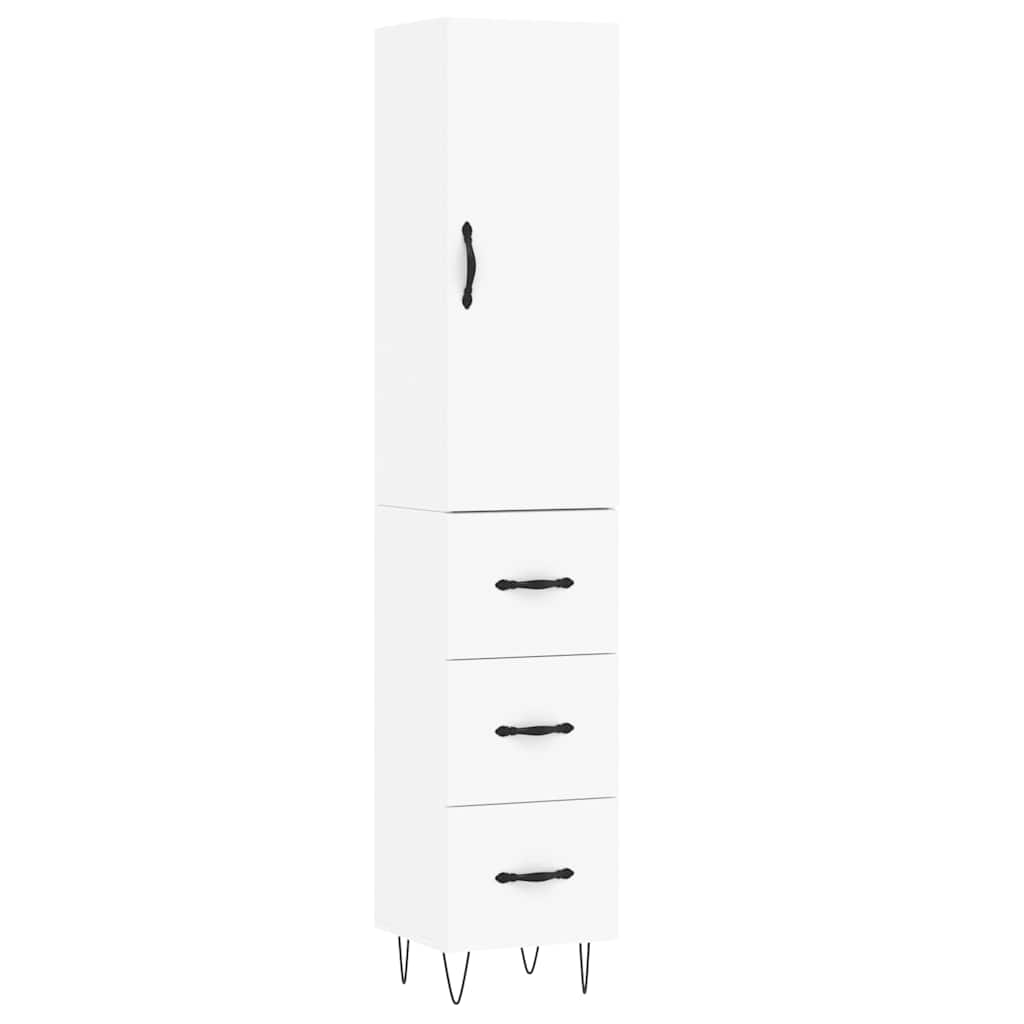Buffet haut Blanc 34,5x34x180 cm Bois d'ingénierie - XIOS