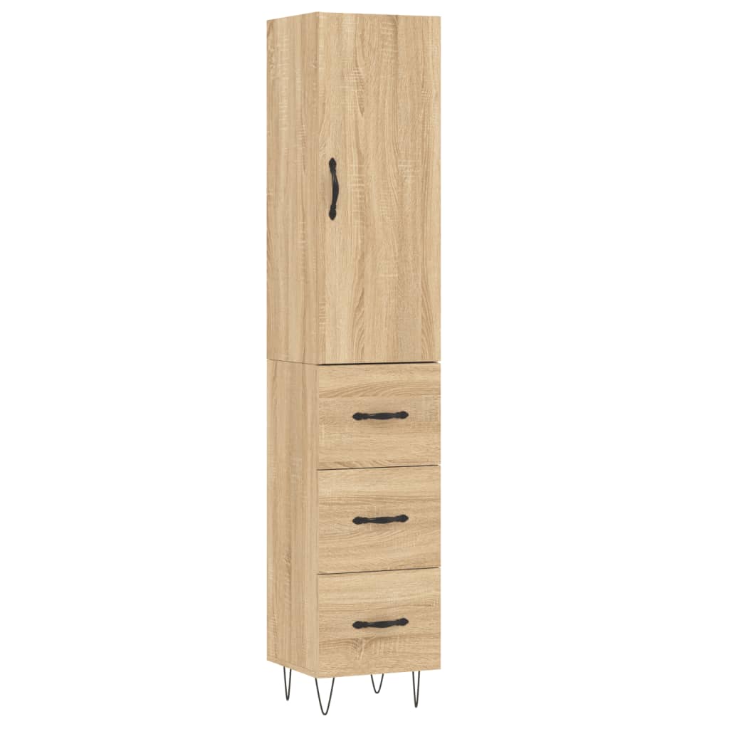 Buffet haut Chêne sonoma 34,5x34x180 cm Bois d'ingénierie - XIOS