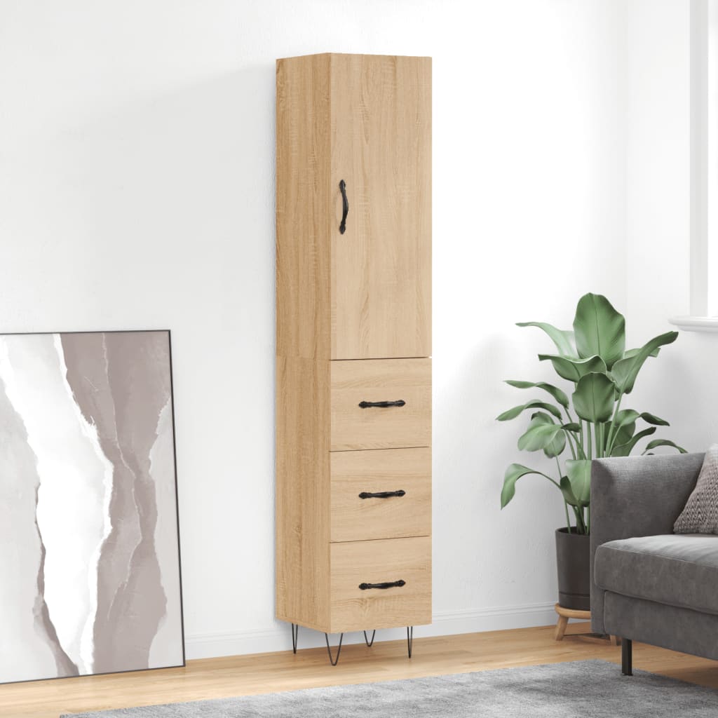Buffet haut Chêne sonoma 34,5x34x180 cm Bois d'ingénierie - XIOS