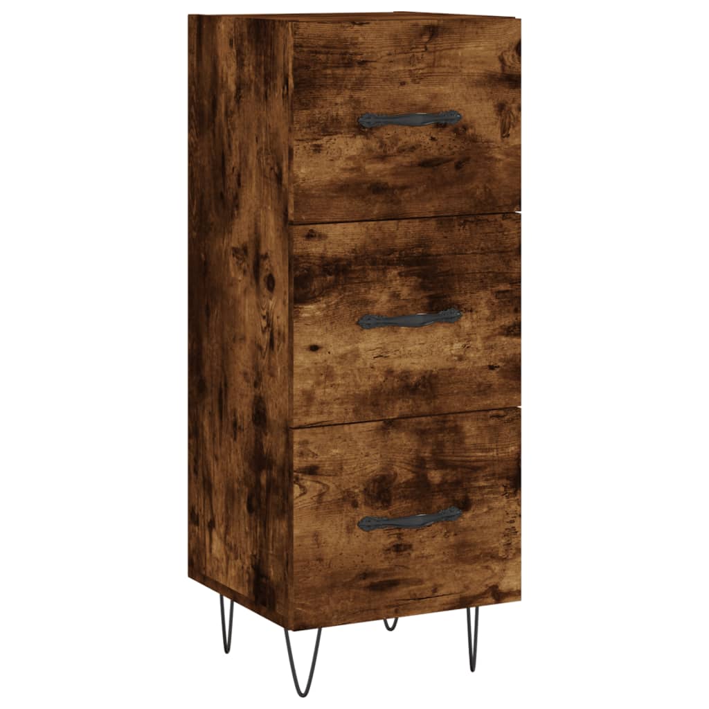 Buffet haut Chêne fumé 34,5x34x180 cm Bois d'ingénierie - XIOS