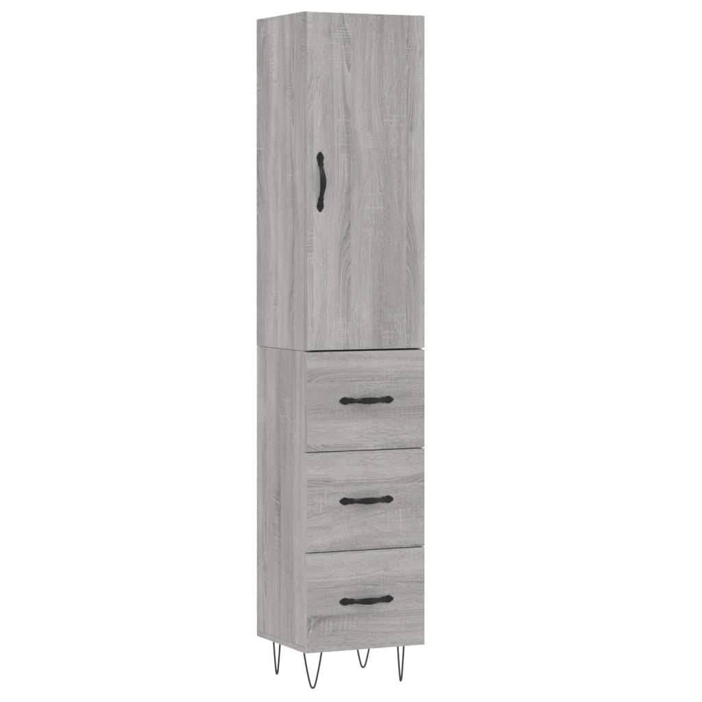 Buffet haut Sonoma gris 34,5x34x180 cm Bois d'ingénierie - XIOS