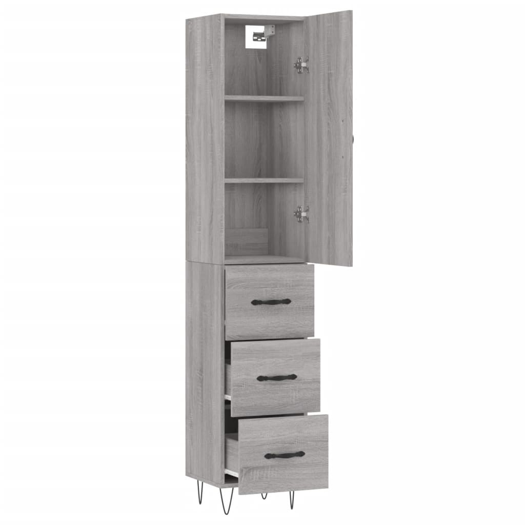 Buffet haut Sonoma gris 34,5x34x180 cm Bois d'ingénierie - XIOS