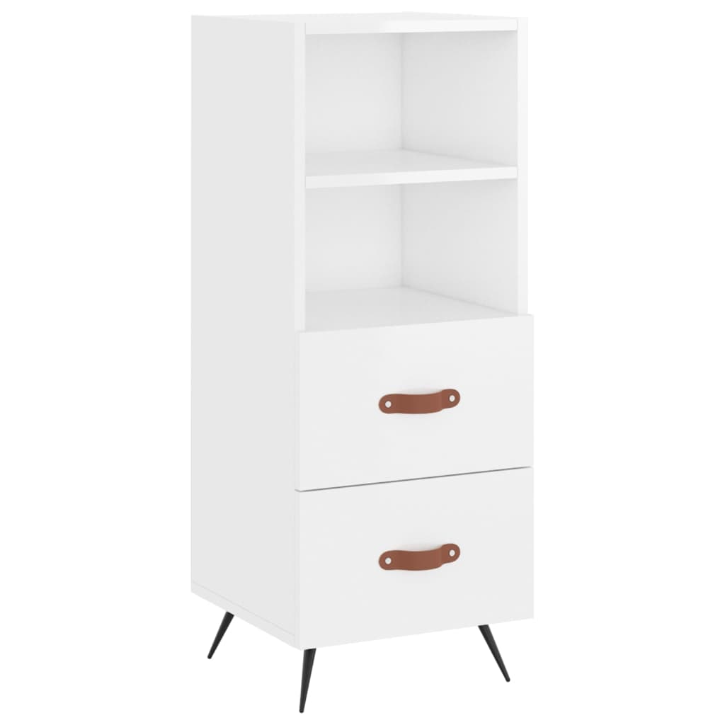 Buffet haut Blanc brillant 34,5x34x180 cm Bois d'ingénierie - XIOS