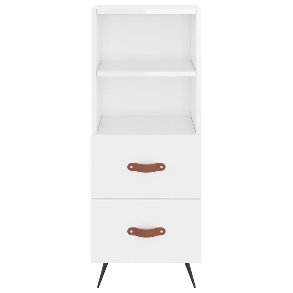 Buffet haut Blanc brillant 34,5x34x180 cm Bois d'ingénierie - XIOS