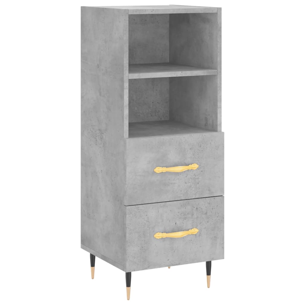 Buffet haut Gris béton 34,5x34x180 cm Bois d'ingénierie - XIOS