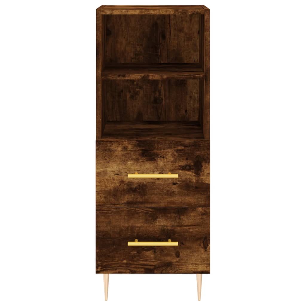 Buffet haut Chêne fumé 34,5x34x180 cm Bois d'ingénierie - XIOS