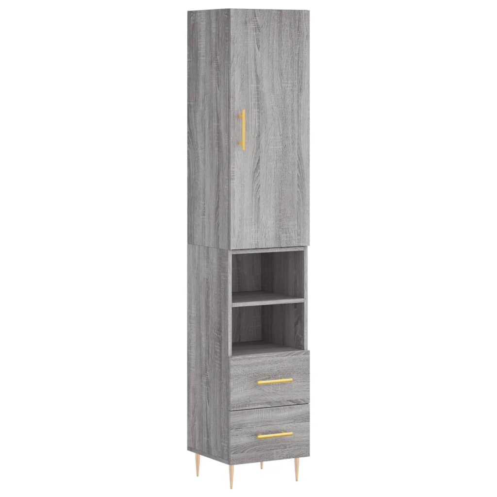 Buffet haut Sonoma gris 34,5x34x180 cm Bois d'ingénierie - XIOS