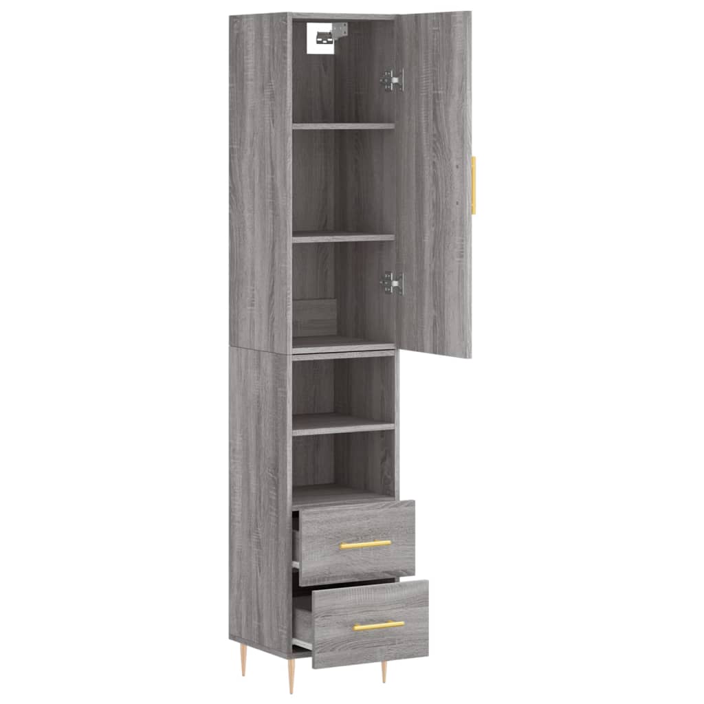 Buffet haut Sonoma gris 34,5x34x180 cm Bois d'ingénierie - XIOS