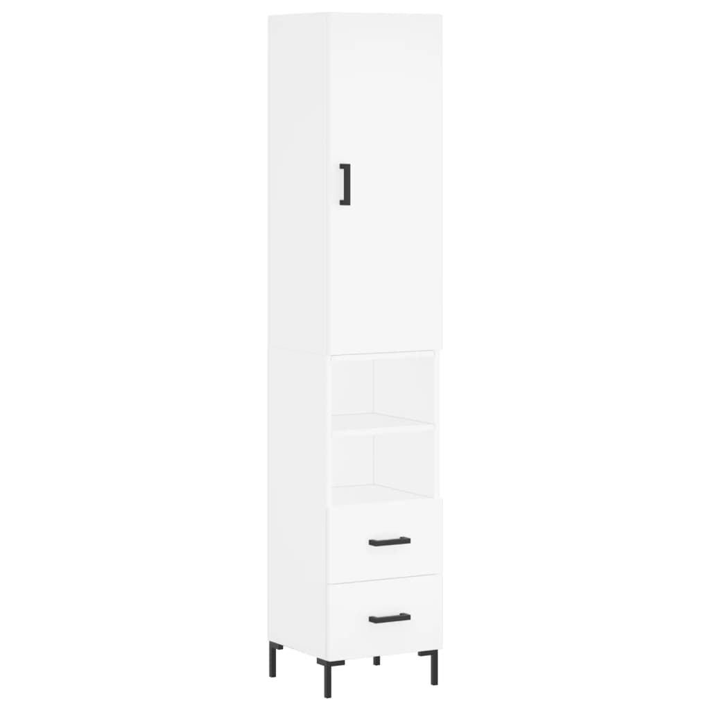 Buffet haut Blanc 34,5x34x180 cm Bois d'ingénierie - XIOS