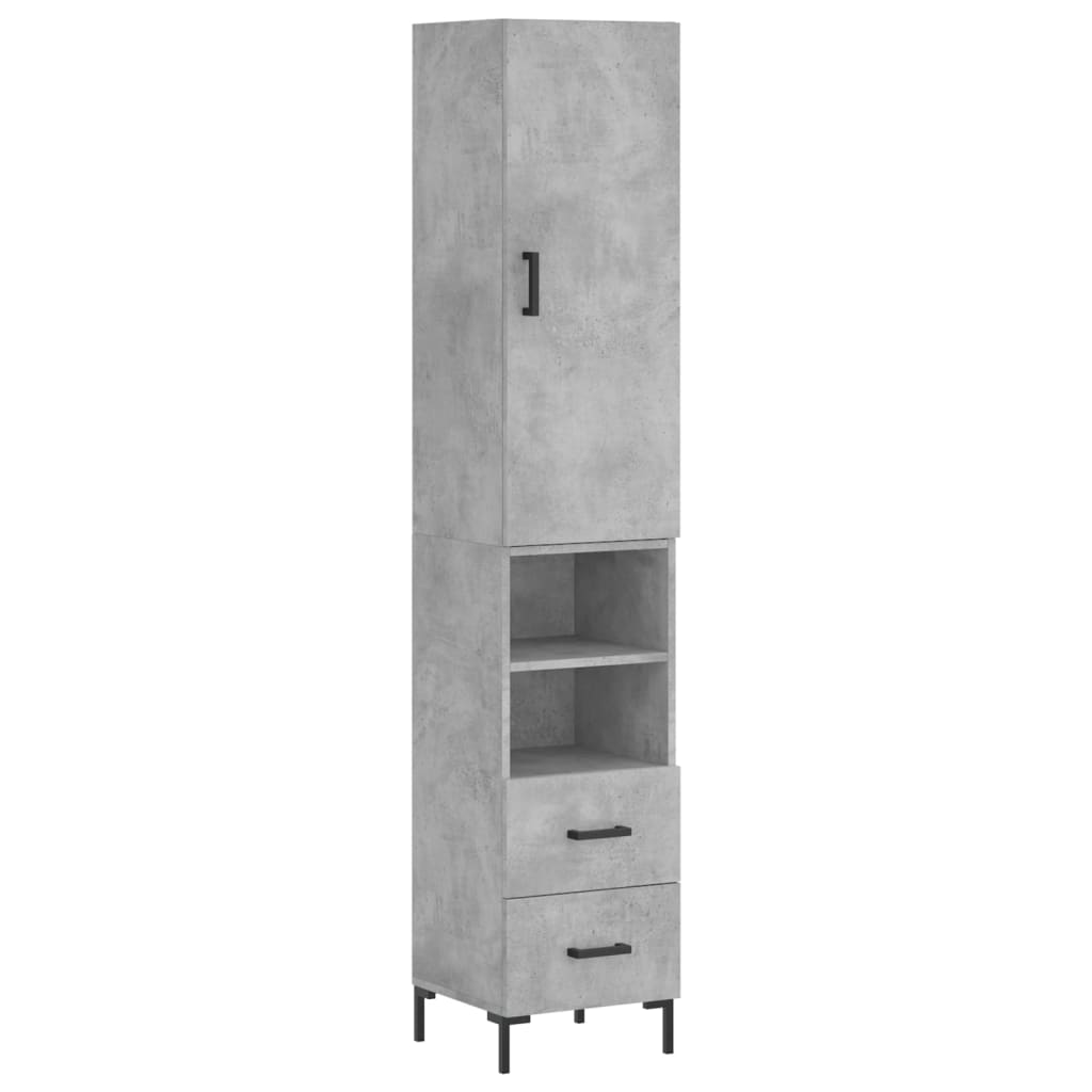 Buffet haut Gris béton 34,5x34x180 cm Bois d'ingénierie - XIOS