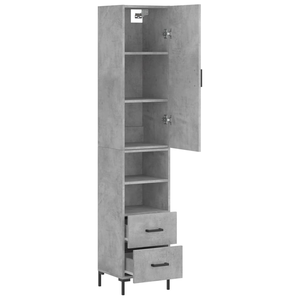 Buffet haut Gris béton 34,5x34x180 cm Bois d'ingénierie - XIOS