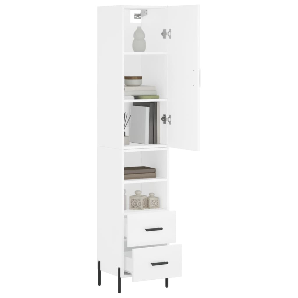 Buffet haut Blanc 34,5x34x180 cm Bois d'ingénierie - XIOS