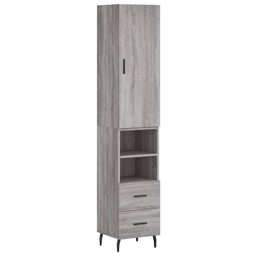 Buffet haut Sonoma gris 34,5x34x180 cm Bois d'ingénierie - XIOS