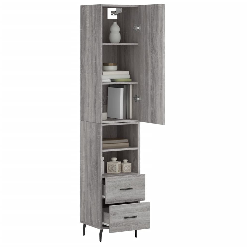 Buffet haut Sonoma gris 34,5x34x180 cm Bois d'ingénierie - XIOS
