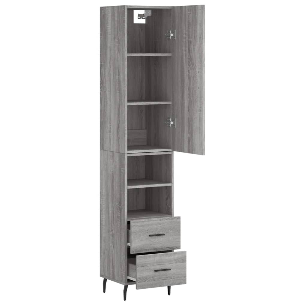 Buffet haut Sonoma gris 34,5x34x180 cm Bois d'ingénierie - XIOS