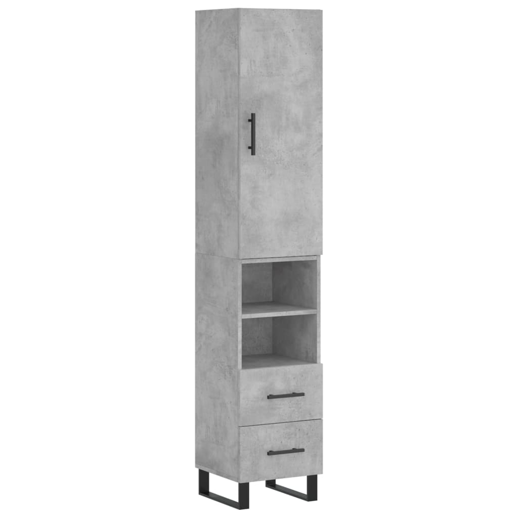 Buffet haut Gris béton 34,5x34x180 cm Bois d'ingénierie - XIOS