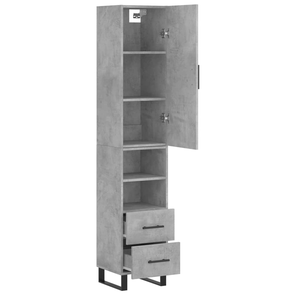Buffet haut Gris béton 34,5x34x180 cm Bois d'ingénierie - XIOS