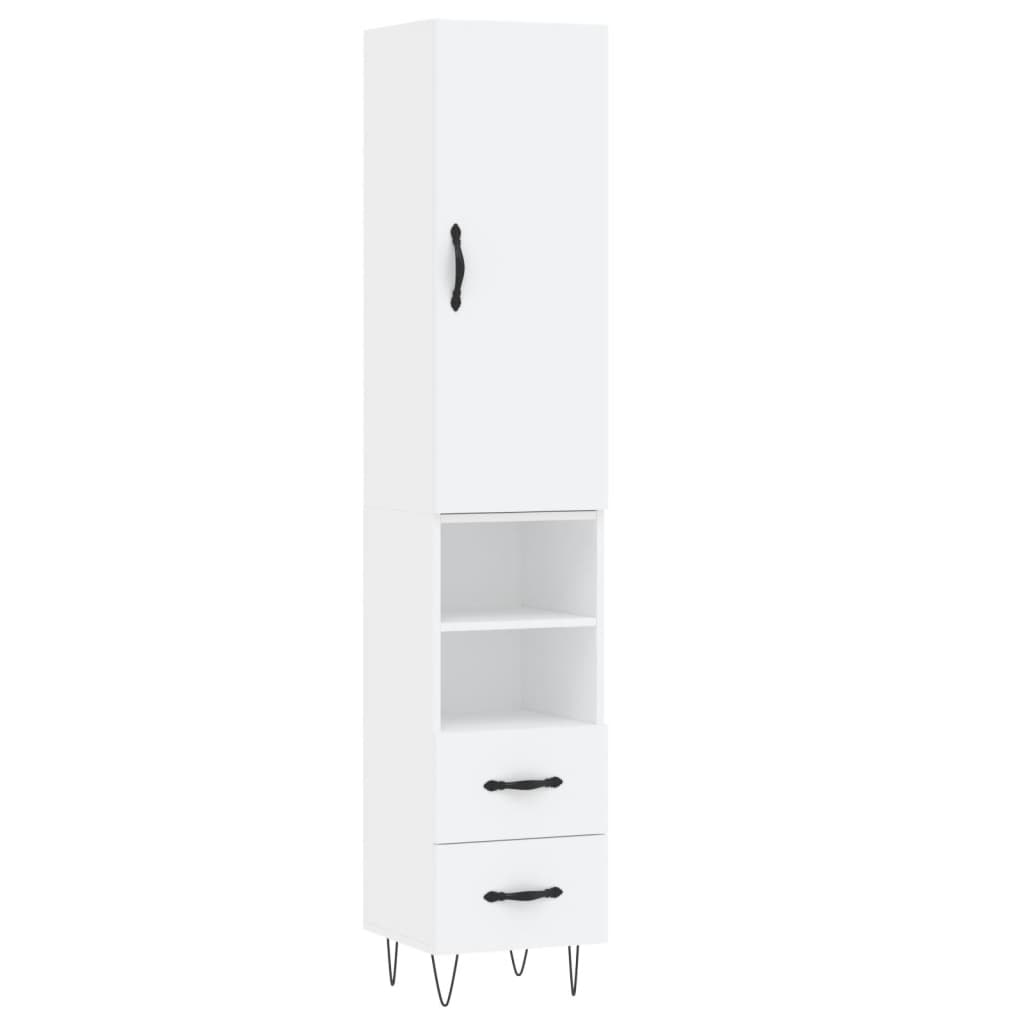 Buffet haut Blanc 34,5x34x180 cm Bois d'ingénierie - XIOS