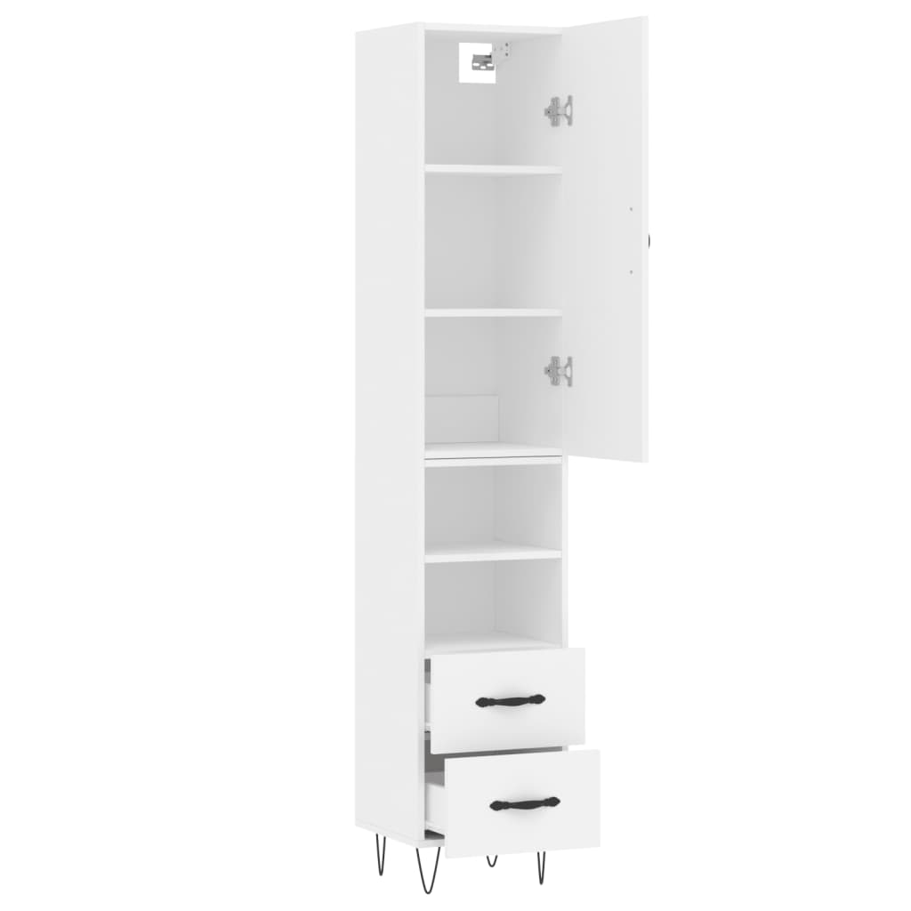 Buffet haut Blanc 34,5x34x180 cm Bois d'ingénierie - XIOS