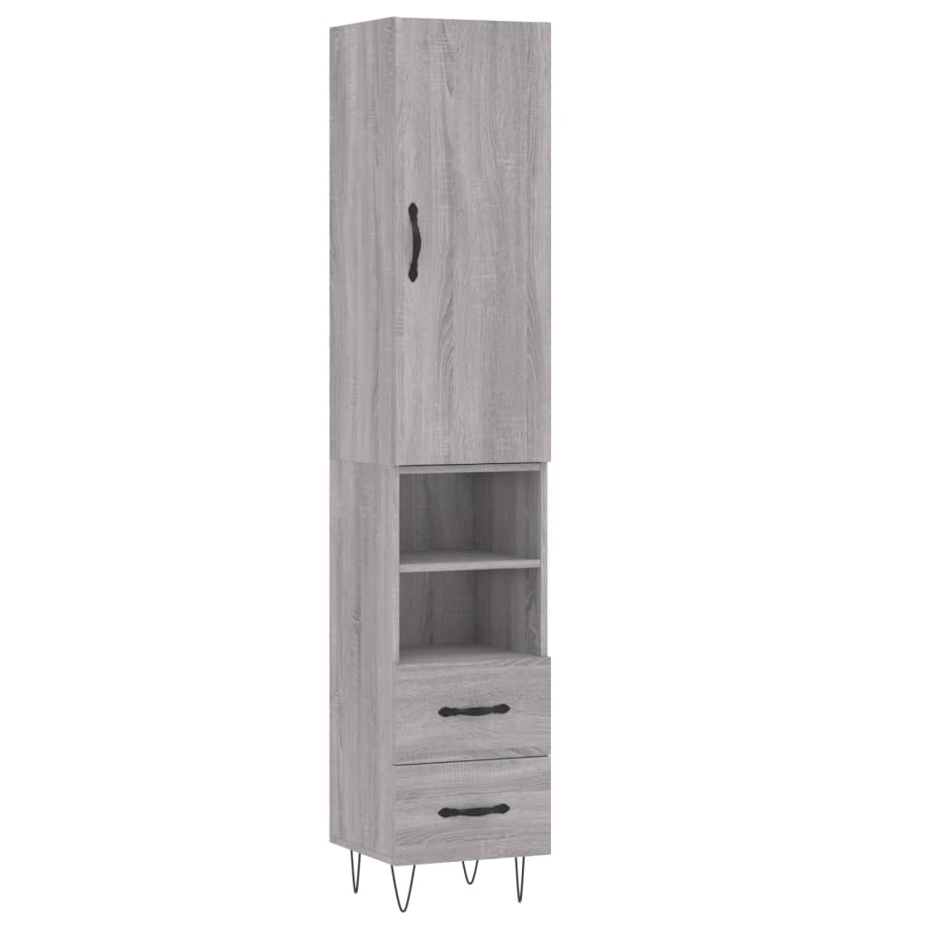 Buffet haut Sonoma gris 34,5x34x180 cm Bois d'ingénierie - XIOS