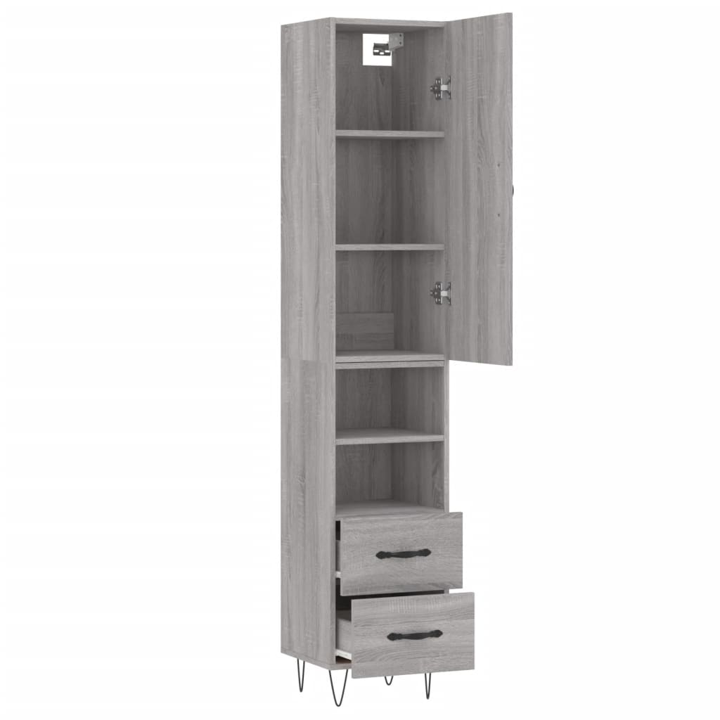 Buffet haut Sonoma gris 34,5x34x180 cm Bois d'ingénierie - XIOS