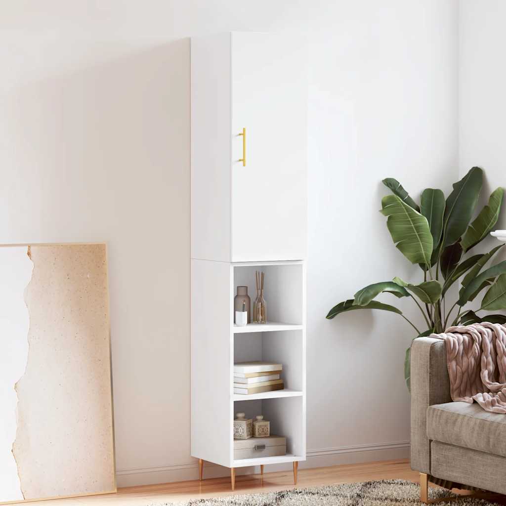 Buffet haut Blanc 34,5x34x180 cm Bois d'ingénierie - XIOS