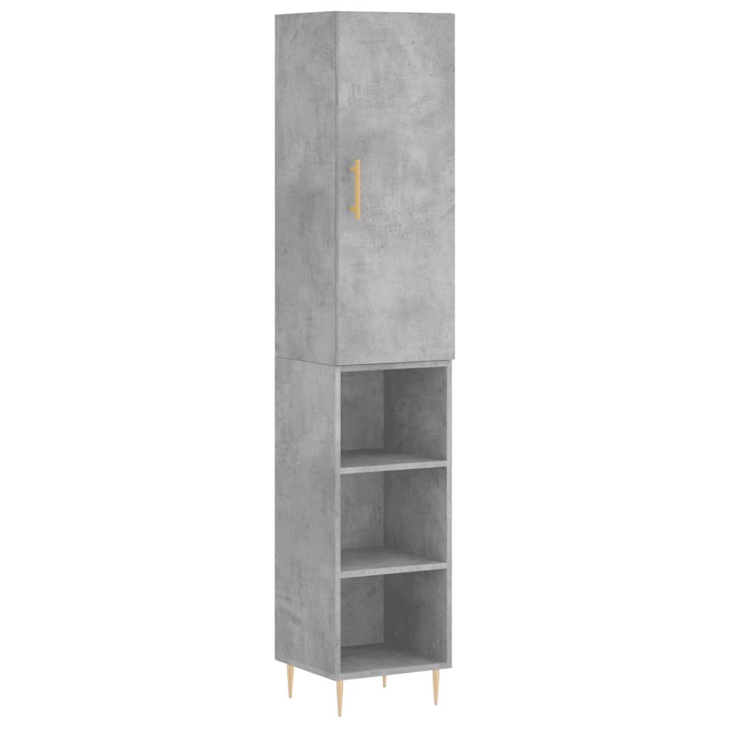 Buffet haut Gris béton 34,5x34x180 cm Bois d'ingénierie - XIOS