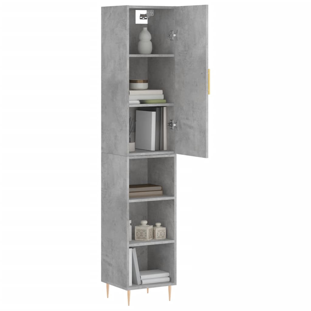 Buffet haut Gris béton 34,5x34x180 cm Bois d'ingénierie - XIOS