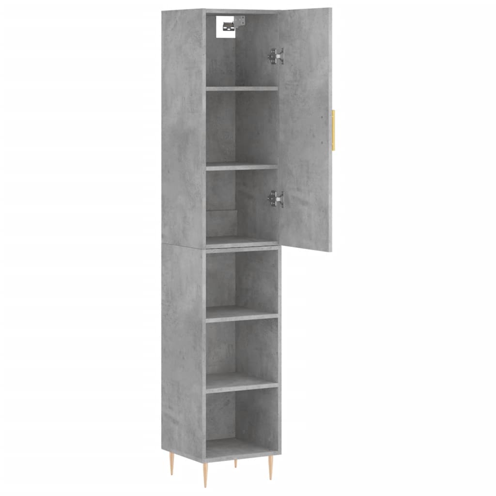 Buffet haut Gris béton 34,5x34x180 cm Bois d'ingénierie - XIOS
