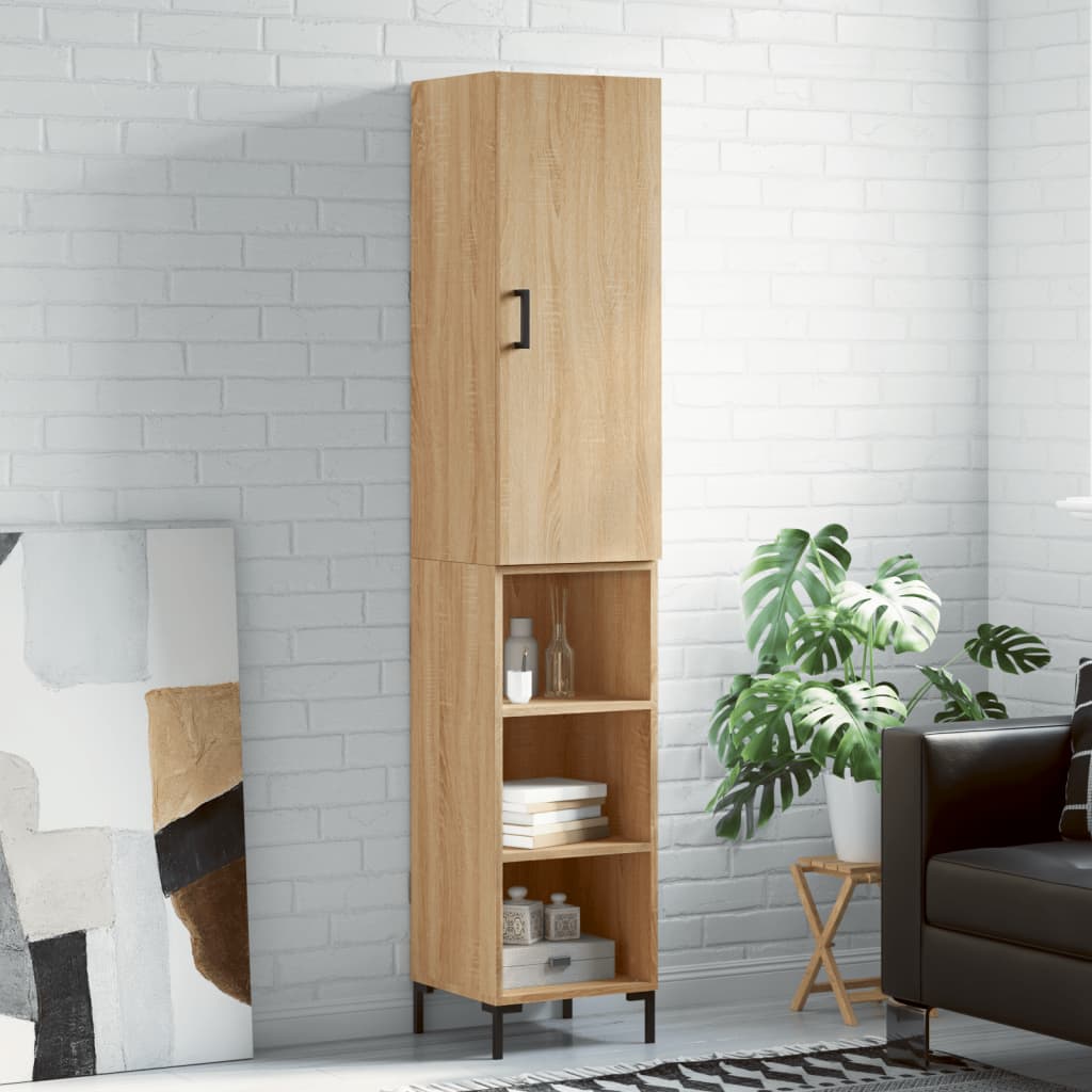 Buffet haut Chêne sonoma 34,5x34x180 cm Bois d'ingénierie - XIOS