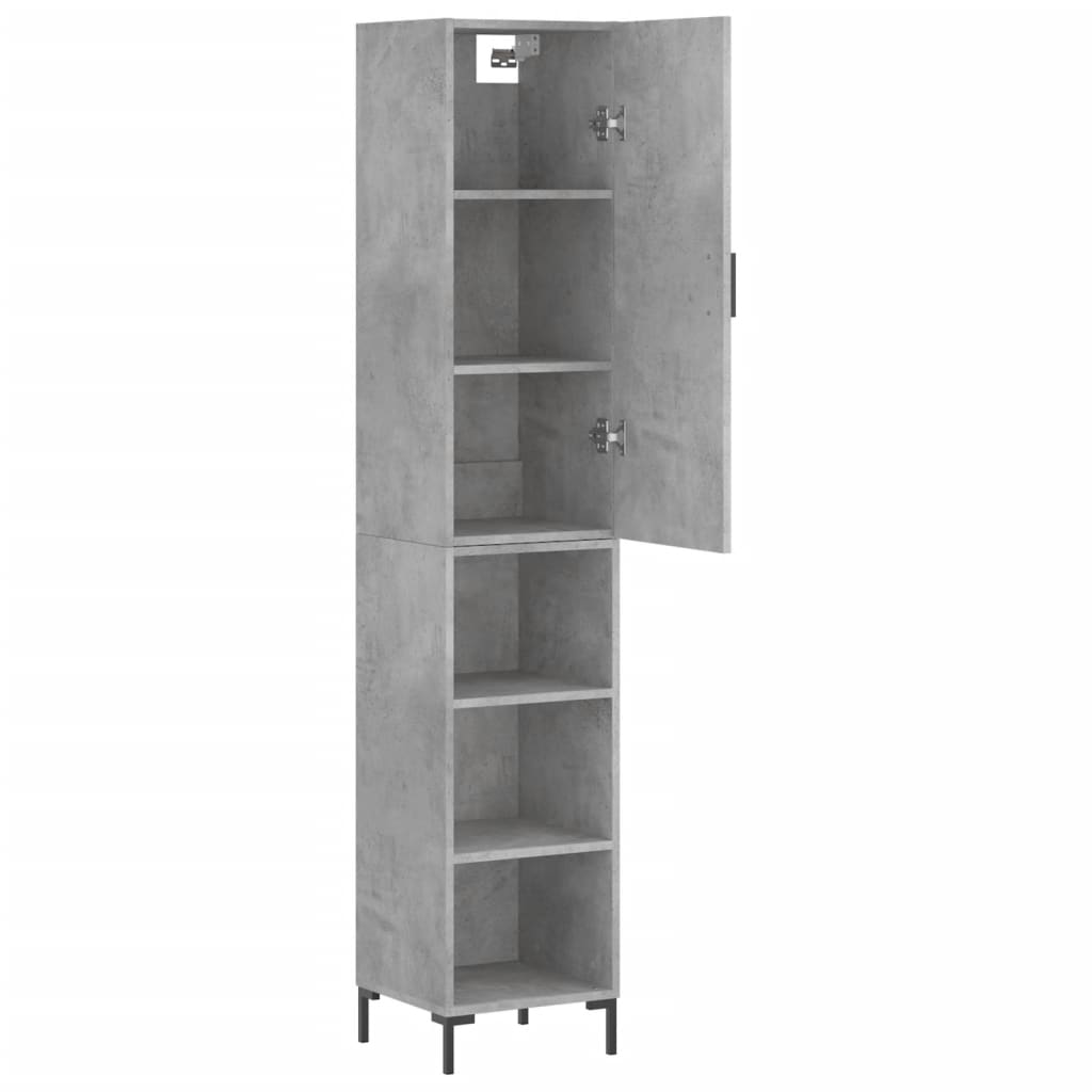 Buffet haut Gris béton 34,5x34x180 cm Bois d'ingénierie - XIOS