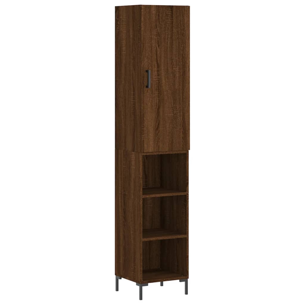 Buffet haut Chêne marron 34,5x34x180 cm Bois d'ingénierie - XIOS