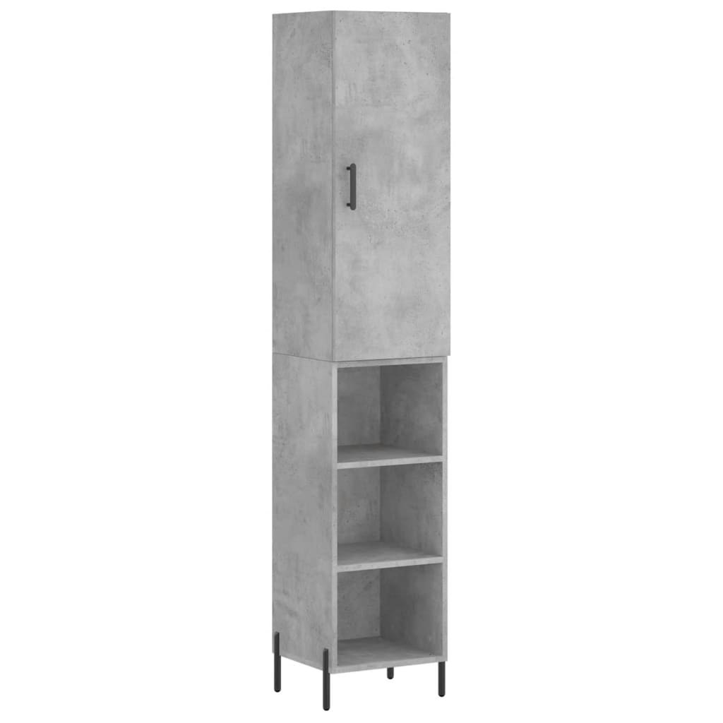 Buffet haut Gris béton 34,5x34x180 cm Bois d'ingénierie - XIOS