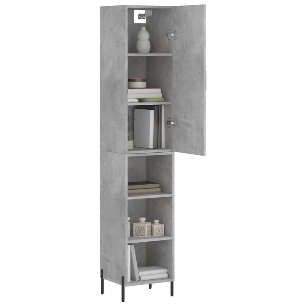 Buffet haut Gris béton 34,5x34x180 cm Bois d'ingénierie - XIOS