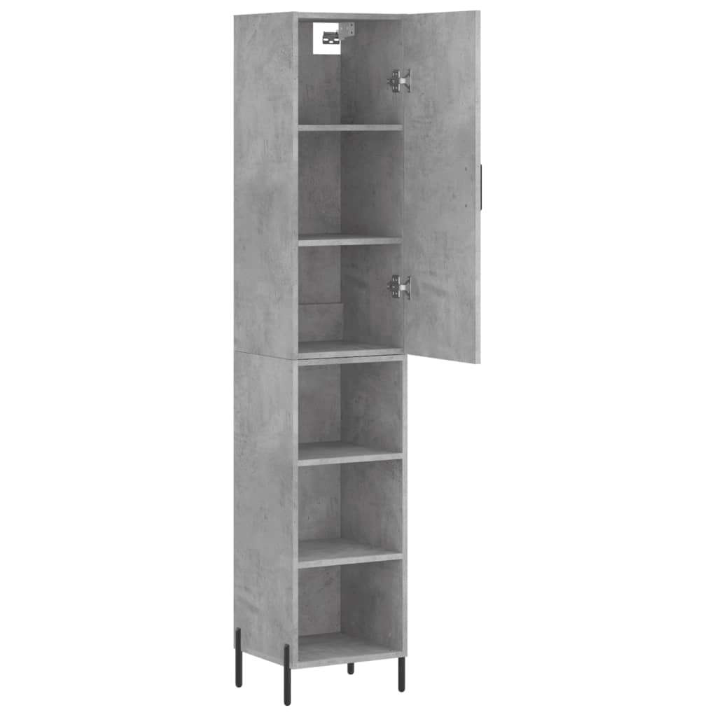 Buffet haut Gris béton 34,5x34x180 cm Bois d'ingénierie - XIOS