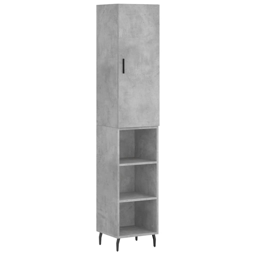 Buffet haut Gris béton 34,5x34x180 cm Bois d'ingénierie - XIOS