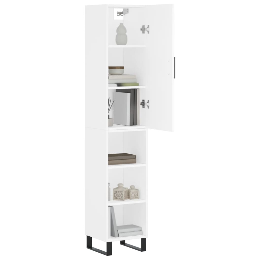 Buffet haut Blanc 34,5x34x180 cm Bois d'ingénierie - XIOS