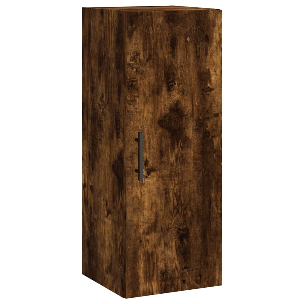 Buffet haut Chêne fumé 34,5x34x180 cm Bois d'ingénierie - XIOS