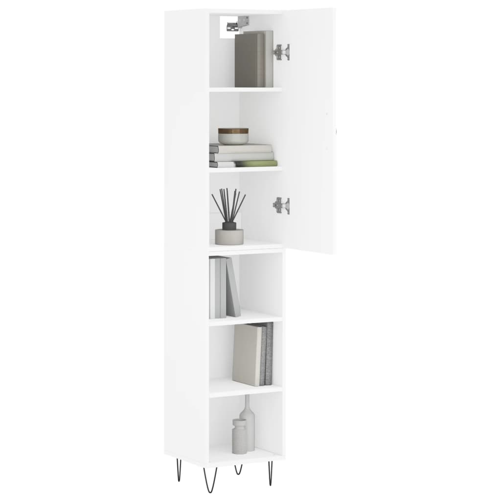 Buffet haut Blanc 34,5x34x180 cm Bois d'ingénierie - XIOS