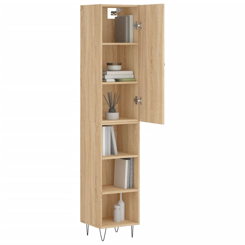 Buffet haut Chêne sonoma 34,5x34x180 cm Bois d'ingénierie - XIOS
