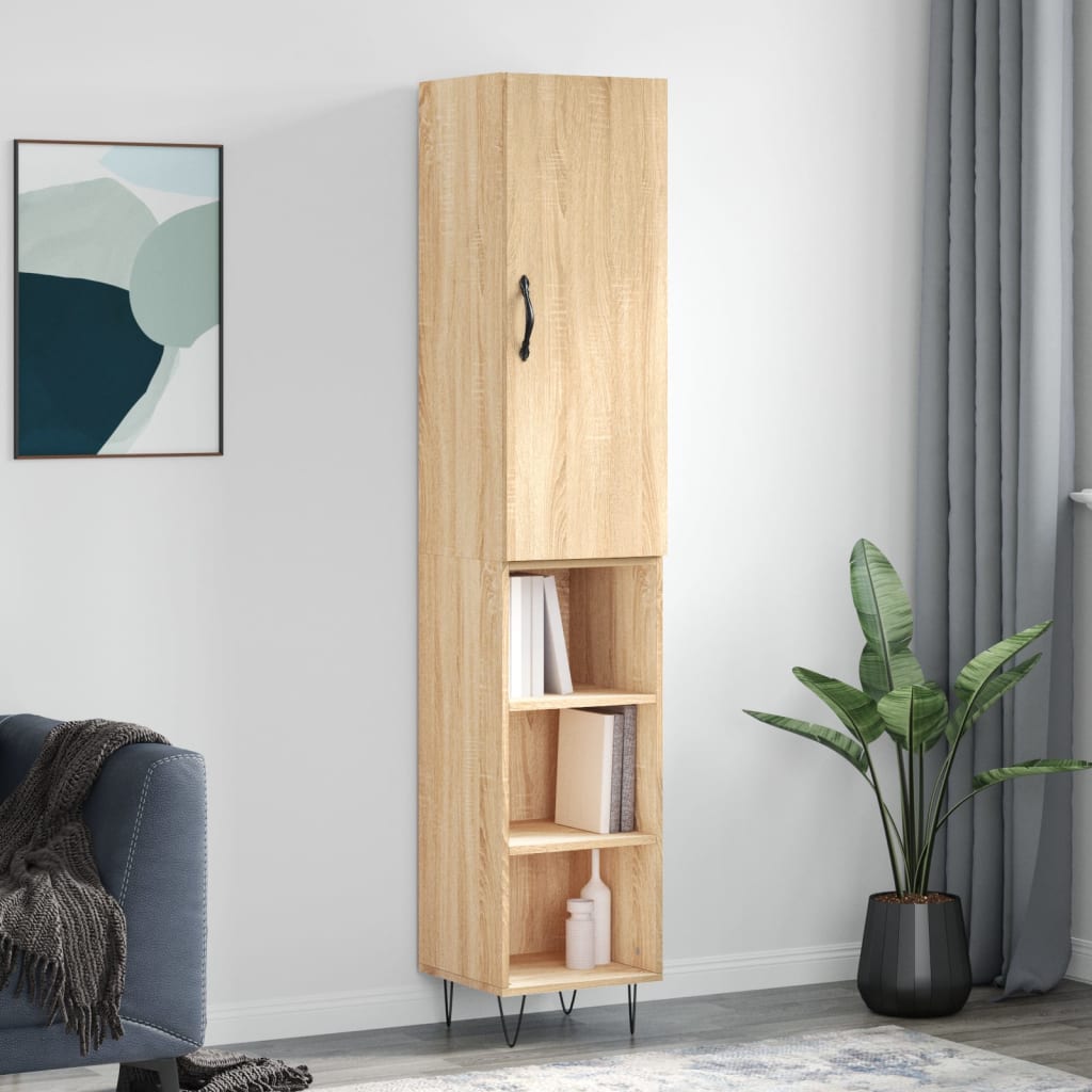 Buffet haut Chêne sonoma 34,5x34x180 cm Bois d'ingénierie - XIOS