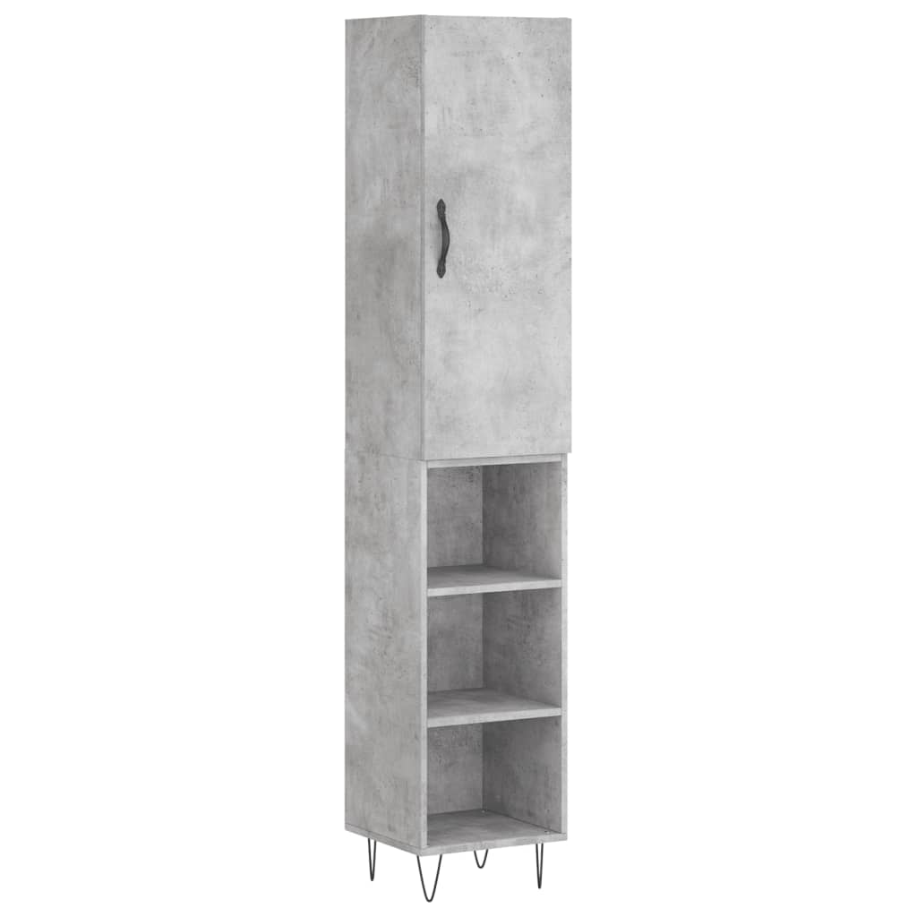 Buffet haut Gris béton 34,5x34x180 cm Bois d'ingénierie - XIOS