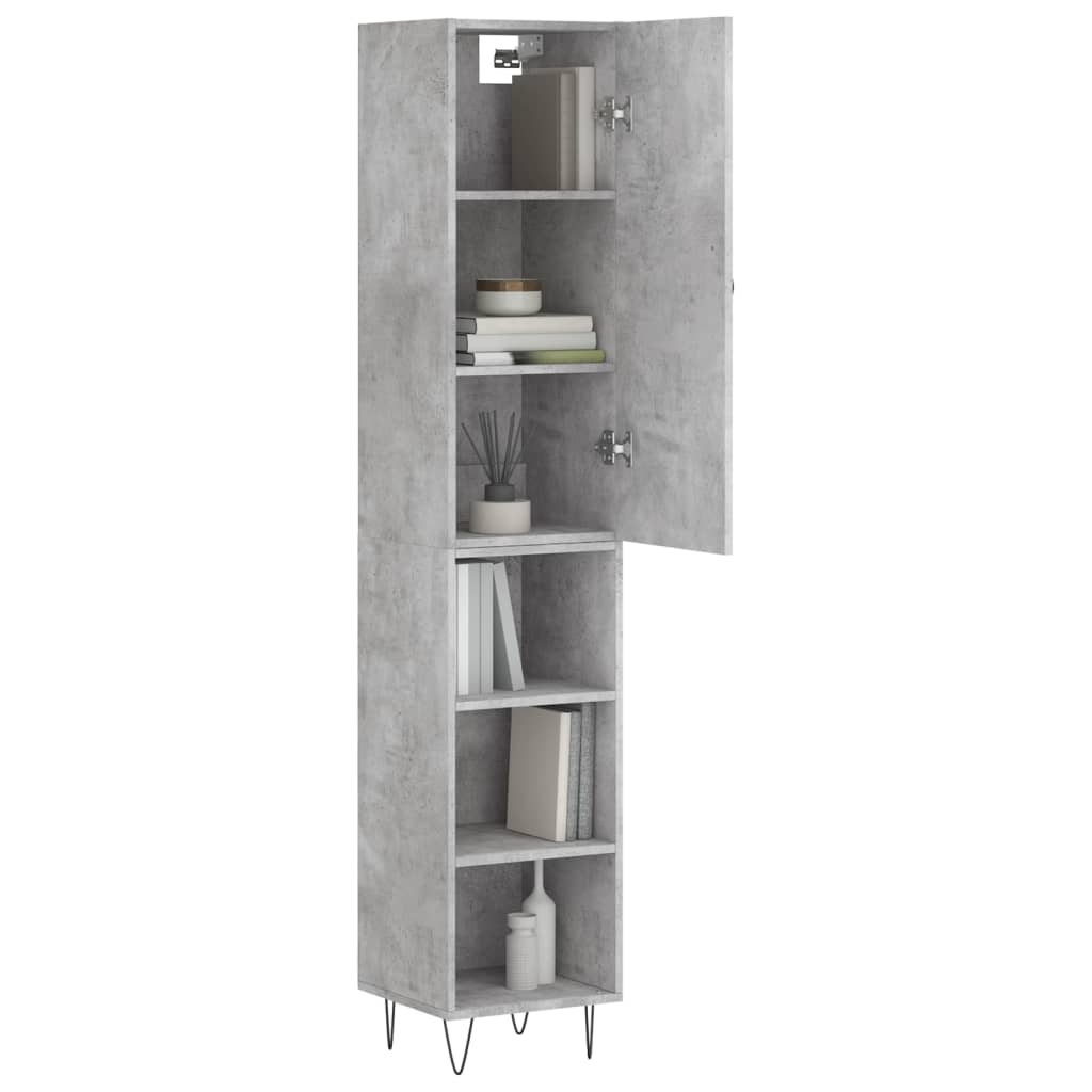 Buffet haut Gris béton 34,5x34x180 cm Bois d'ingénierie - XIOS