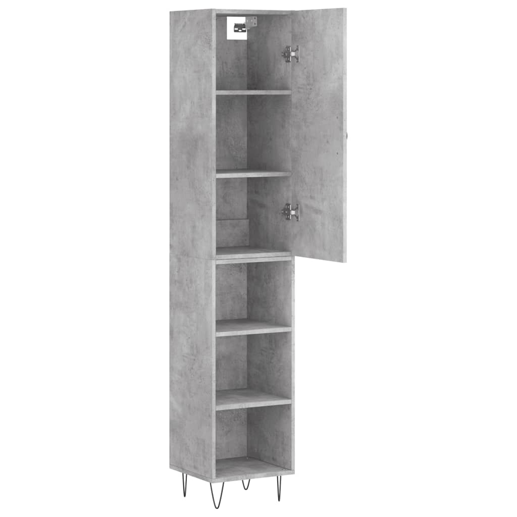 Buffet haut Gris béton 34,5x34x180 cm Bois d'ingénierie - XIOS