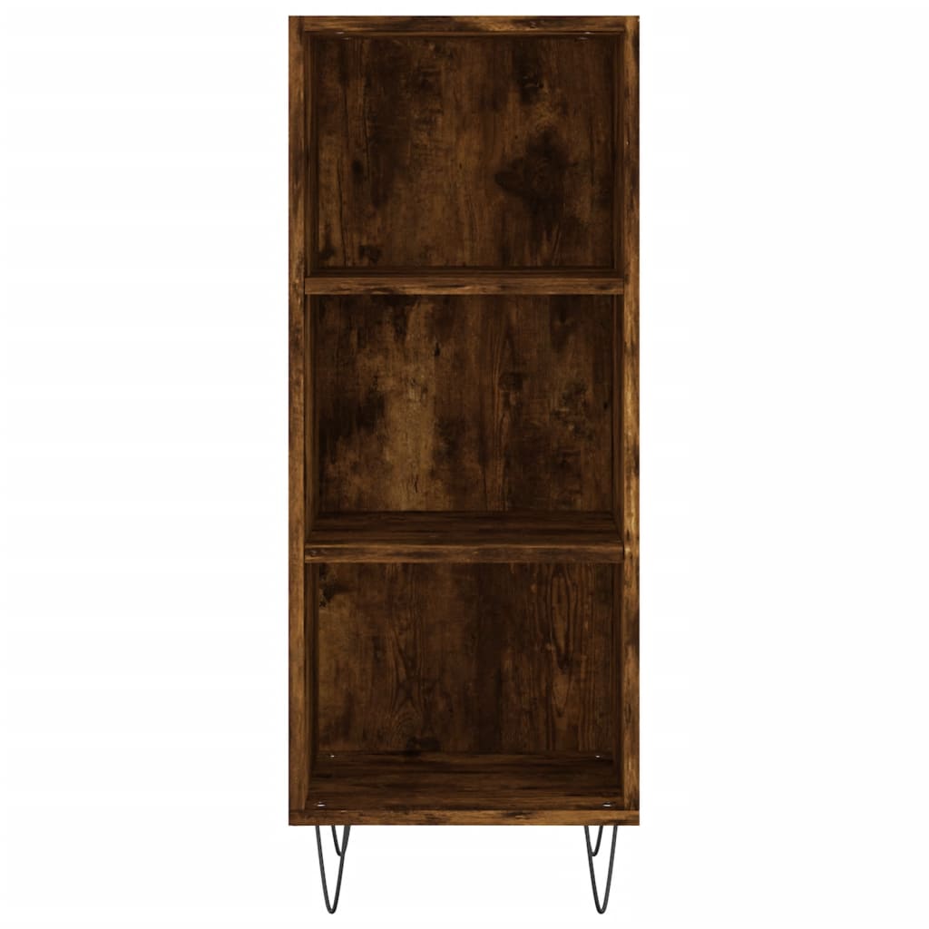 Buffet haut Chêne fumé 34,5x34x180 cm Bois d'ingénierie - XIOS