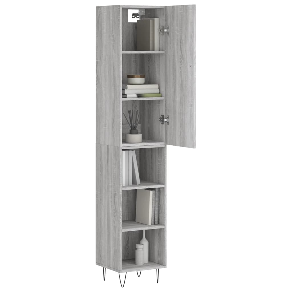 Buffet haut Sonoma gris 34,5x34x180 cm Bois d'ingénierie - XIOS
